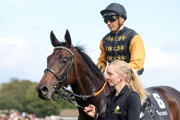 September 20, 2026, Hanover, Lower Saxony, GER Chaud with Bauyrzhan Murzabayev after the victory at the Hanover Racetrack, Neue Bult 260920D954HANNOVER JPG