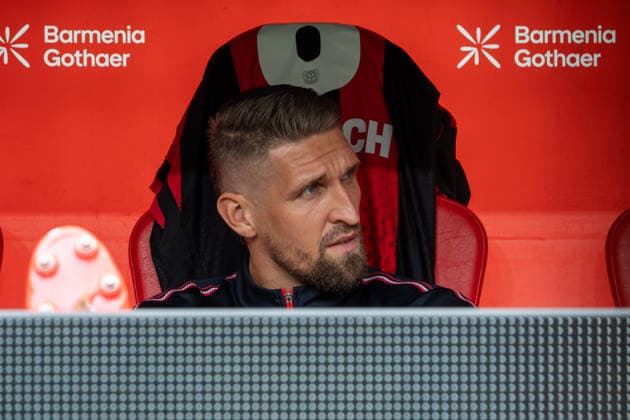 Germany 1 Bundesliga 2026–2027, Matchday 4, Bayer 04 Leverkusen vs. RB Leipzig, Saturday, September 20, 2026, BayArena Stadium, Leverkusen, North Rhine-Westphalia, Robert Andrich, Bayer 04 Leverkusen, No. 8 on the bench, facial expression, emotions, Leverkusen, BayArena Stadium, Leverkusen, Germany Copyright: xOrhanxHabashx