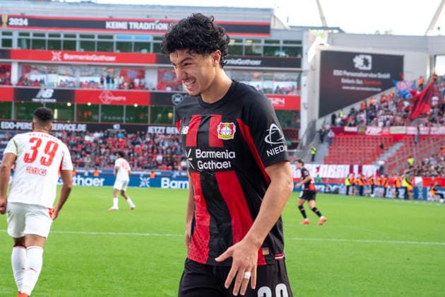 Germany 1 Bundesliga 2026–2027, Matchday 4, Bayer 04 Leverkusen vs. RB Leipzig, Saturday, September 20, 2026, BayArena Stadium, Leverkusen, North Rhine-Westphalia; facial expression, emotions of Ibrahim Maza, Bayer 04 Leverkusen, 30, Leverkusen, BayArena Stadium, Leverkusen, Germany Copyright: xOrhanxHabashx