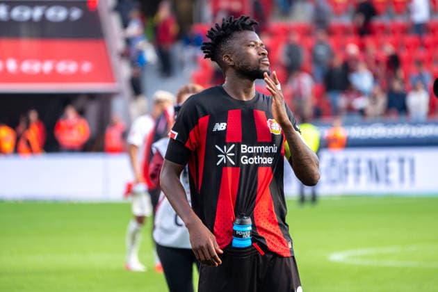 Germany 1 Bundesliga 2026–2027, Matchday 4, Bayer 04 Leverkusen vs. RB Leipzig, Saturday, September 20, 2026, BayArena Stadium, Leverkusen, North Rhine-Westphalia; facial expression, emotions; Edmond Tapsoba, Bayer 04 Leverkusen, 12, Leverkusen, BayArena Stadium, Leverkusen, Germany Copyright: xOrhanxHabashx