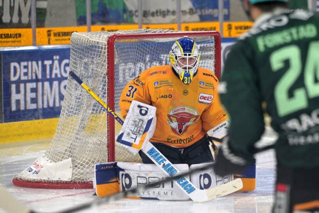 Anthony Morrone, Lausitzer Fuechse, 31, Goalie, Bietigheim Steelers vs. Lausitzer Fuechse, Ice Hockey, DEL 2, 2026–2027 Season, September 20, 2026, Bietigheim Steelers vs. Lausitzer Fuechse, Ice Hockey, DEL 2, 2026–2027 Season, September 20, 2026, Bietigheim Copyright: xEibner-Pressefotox EP_TBR