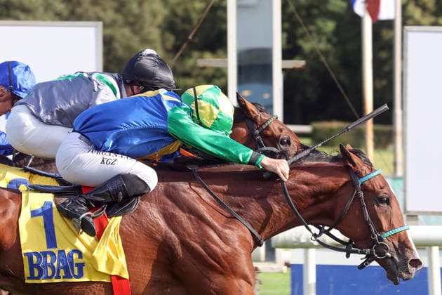 September 20, 2026, Hanover, Lower Saxony, GER Avyaan, ridden by Esentur Turganaaly Uulu, wins the BBAG Auction Race at the Hanover Racetrack, Neue Bult 260920D982HANNOVER JPG