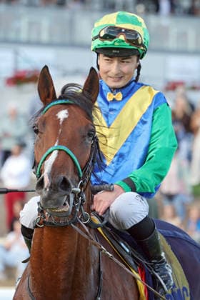 September 20, 2026, Hanover, Lower Saxony, GER Avyaan with Esentur Turganaaly Uulu after winning the BBAG Auction Race at the Hanover Racetrack, Neue Bult 260920D985HANNOVER JPG