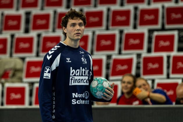 Opel HBL SG Flensburg Handewitt vs. Handball Club Hamburg, September 20, 2026: Niclas Kirkelokke, No. 05, of SG Flensburg Handewitt during the warm-up for the Opel HBL match between SG Flensburg Handewitt and Handball Club Hamburg at GGW Arena on September 20, 2026 Copyright: xBEAUTIFULxSPORTS MarioxM.xKobergx