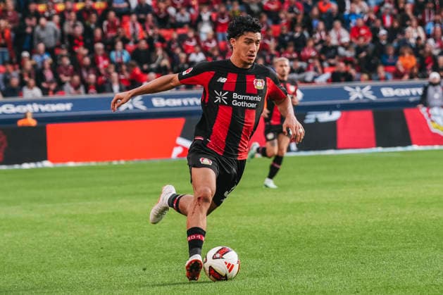 September 20, 2026, xjmrgnx, Soccer, Bundesliga 1, Bayer 04 Leverkusen vs. RB Leipzig, Ibrahim Maza, 30, Leverkusen with a dribble. DFL and DFB regulations prohibit any use of photographs as image sequences and or quasi-video. Leverkusen