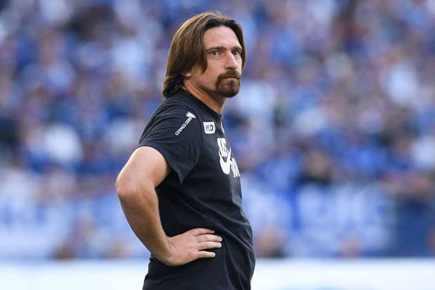 Soccer, Bundesliga 1, Matchday 4: FC Schalke 04 vs. SV Elversberg on September 20, 2026, at the Veltins Arena in Gelsenkirchen. Vincent Wagner, Head Coach of Elversberg. DFL regulations prohibit any use of photographs as image sequences and or quasi-video. xRx