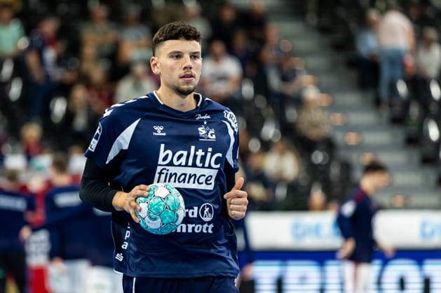 Opel HBL SG Flensburg Handewitt vs. Handball Club Hamburg, September 20, 2026: Marko Grgic, No. 17, of SG Flensburg Handewitt during warm-ups for the Opel HBL match between SG Flensburg Handewitt and Handball Club Hamburg at GGW Arena on September 20, 2026 Copyright: xBEAUTIFULxSPORTS MarioxM.xKobergx