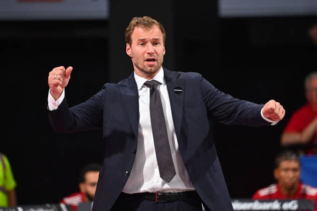 Coach Svetislav PESIC (FCB), gesturing, giving instructions, single frame, cropped close-up, half-length shot, basketball (BBL), 2026–2027 season, FC Bayern Munich vs. Bamberg Baskets on September 20, 2026, BMW Park