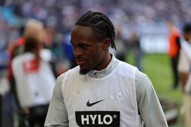 Gelsenkirchen, Germany, September 20, 2026, 1st Bundesliga 2026–2027, Matchday 4: FC Schalke 04 vs. SV Elversberg. Pictured: Noel Futkeu, SV. DFB and DFL regulations prohibit any use of photographs as image sequences and or quasi-video. Veltins Arena, North Rhine-Westphalia Copyright: xFotostandx xFWMEDIAx