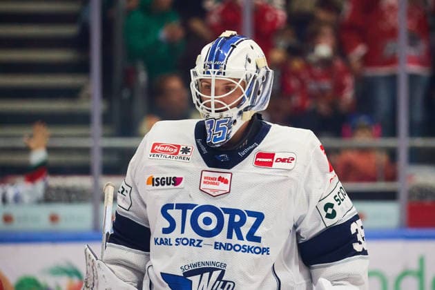 Portrait, Cutout: Simon Wolf, Schwenninger Wild Wings, 35 GER, Augsburger Panther vs. Schwenninger Wild Wings, Ice Hockey, PENNY DEL, Matchday 2, 2026–2027 Season, September 20, 2026 GER, Augsburger Panther vs. Schwenninger Wild Wings, Ice Hockey, PENNY DEL, Matchday 2, 2026–2027 Season, September 20, 2026 Germany Copyright: xEibner-Pressefoto GeraldxOelze-dexStoppanyx EP_ODS
