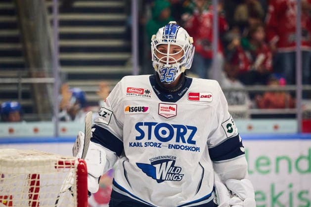 Portrait, Cutout: Simon Wolf, Schwenninger Wild Wings, 35 GER, Augsburger Panther vs. Schwenninger Wild Wings, Ice Hockey, PENNY DEL, Matchday 2, 2026–2027 Season, September 20, 2026 GER, Augsburger Panther vs. Schwenninger Wild Wings, Ice Hockey, PENNY DEL, Matchday 2, 2026–2027 Season, September 20, 2026 Germany Copyright: xEibner-Pressefoto GeraldxOelze-dexStoppanyx EP_ODS