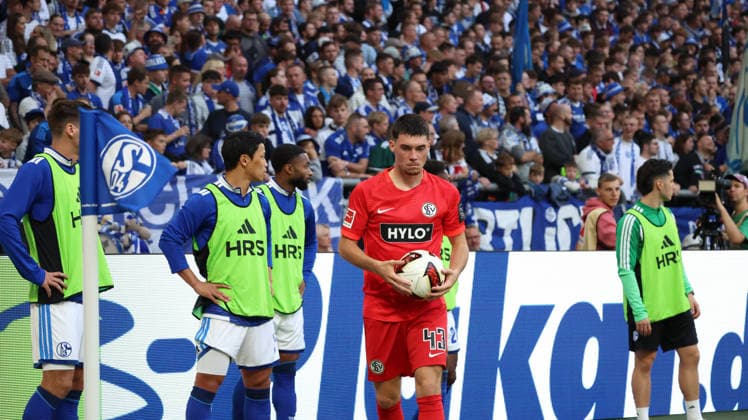 September 20, 2026, xrekx, Soccer, Bundesliga 1, FC Schalke 04 vs. SV Elversberg, Felix Keidel, SV 07 Elversberg. DFL and DFB regulations prohibit any use of photographs as image sequences and or quasi-video. Gelsenkirchen
