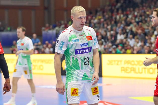 September 20, 2026, xgox, Handball Opel HBL MT Melsungen vs. SC Magdeburg emspor, from left: Magnus Saugstrup (Magdeburg), 23, looks disappointed, dejected, disappointed (Kassel)