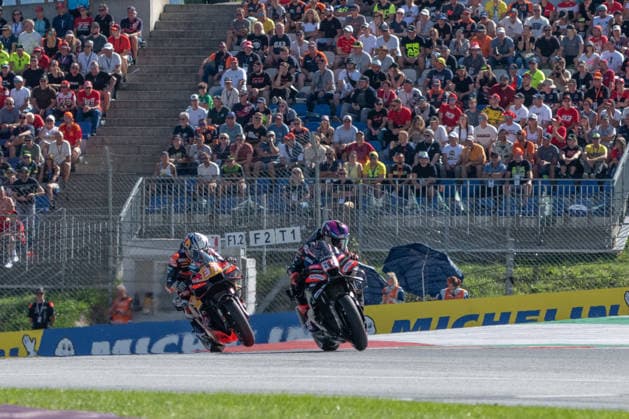 MOTORSPORTS - MotoGP - Austrian Grand Prix Photo by IPA ABACAPRESS.COM88763605 - Jorge Martin (Aprilia Racing) and Pedro Acosta (Red Bull KTM Factory Racing) during the Grand Prix race of the Austrian MotoGP Grand Prix at the Red Bull Ring racetrack in Spielberg, Austria, on September 20, 2026. Austria Austria  Copyright: xIPAxSport ABACAx