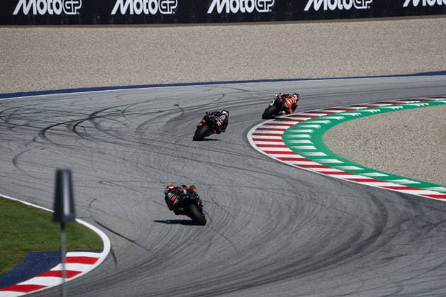 MOTORSPORTS - MotoGP - Austrian Grand Prix Photo by IPA ABACAPRESS.COM88763597 - Pedro Acosta (Red Bull KTM Factory Racing), Jorge Martin (Aprilia Racing), and Marco Bezzecchi (Aprilia Racing) during the Grand Prix race of the Austrian MotoGP Grand Prix at the Red Bull Ring racetrack in Spielberg, Austria, on September 20, 2026. Austria Austria  Copyright: xIPAxSport ABACAx