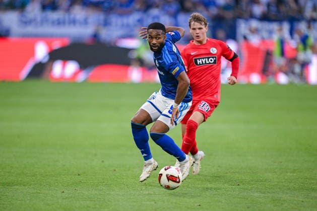September 20, 2026, Soccer, 2026–2027 Season, Bundesliga, FC Schalke 04 vs. SV Elversberg, Moussa Sylla (FC Schalke 04), Cole Campbell (SV Elversberg) xRHR PHOTO YYx Copyright: KROEGER RHR-FOTOx RHR-FOTO YY