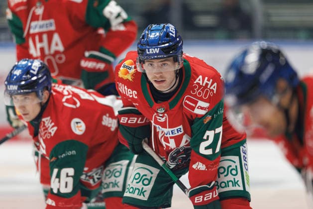 Kyle Mayhew, 27, of the Augsburger Panther during the game between the Augsburger Panther and the Schwenninger Wild Wings, ice hockey, men s, DEL, 2026–2027, Matchday 2 on September 20, 2026, in Augsburg, Curt Frenzel Stadium, Bavaria, Germany