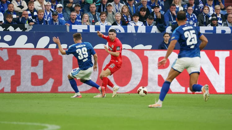 September 20, 2026, xrekx, Soccer, Bundesliga 1, FC Schalke 04 vs. SV Elversberg, Felix Keidel, SV 07 Elversberg. DFL and DFB regulations prohibit any use of photographs as image sequences and or quasi-video. Gelsenkirchen