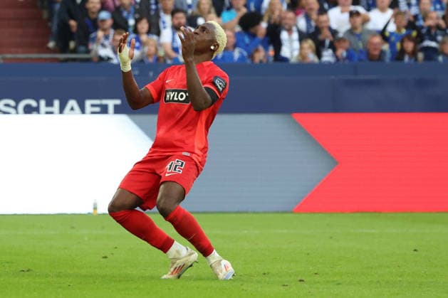 September 20, 2026, xrekx, Soccer, Bundesliga 1, FC Schalke 04 vs. SV Elversberg, David Mokwa, SV 07 Elversberg, disappointed, looks disappointed, dejected, disappointed DFL DFB REGULATIONS PROHIBIT ANY USE OF PHOTOGRAPHS as IMAGE SEQUENCES and or QUASI-VIDEO Gelsenkirchen