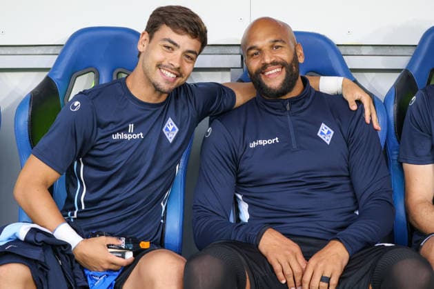 From left: Masca (SV Waldhof Mannheim), 11; Terrence Boyd (SV Waldhof Mannheim), 13; German 3rd Division, Matchday 7, SV Waldhof Mannheim vs. SC Preußen Münster on September 20, 2026, at Carl Benz Stadium in Mannheim, Germany, 2026, Franz Reindel, Mannheim, Carl Benz Stadium, Germany Copyright: xFranzxReindelx