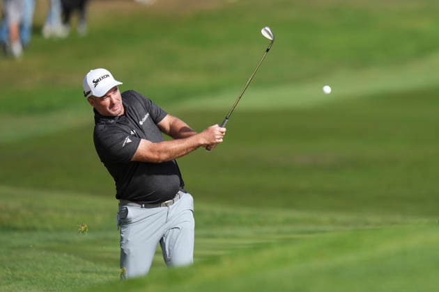 VIRGINIA WATER, ENGLAND - SEPTEMBER 20: Ryan Fox (NZL) plays from a green side bunker on the 12th hole during Round 4 at the BMW PGA, Golf Herren Championship at Wentworth Golf Club, Virginia Water on September 20, 2026 in Surrey, England The BMW PGA Championship