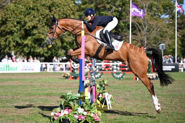 RECORD DATE NOT STATED 20th September 2026; Blenheim Palace, Woodstock, Oxfordshire, England; Blenheim Palace International Horse Trials Final Day; Balancero ridden by Laura Collett of Great Britain in action during the show jumping test SimonxWest
