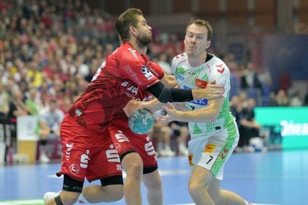 Felix Claar, SC Magdeburg 7, Olle Forsell Schefvert, MT Melsungen 25, GER, MT Melsungen vs. SC Magdeburg, Handball, 1st Bundesliga, Matchday 5, 2026–2027 Season, September 20, 2026, GER, MT Melsungen vs. SC Magdeburg, Handball, 1st Bundesliga, Matchday 5, 2026–2027 Season, September 20, 2026, Kassel Copyright: xEibner-Pressefotox xRolandxSippelx EP_RSL