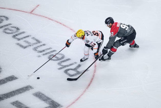 COLOGNE, GERMANY - 20 SEPTEMBER, 2026: Markus Schweiger, Marcel Noebels - The PENNY DEL Ice hockey, Eishockey match Koelner Haie vs. Loewen Frankfurt at LANXESS arena.  Copyright: xVitaliixKliuievx
