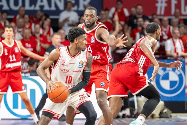 Mylik Wilson 10 BMA365 Bamberg Baskets, Kamar Baldwin 44 FC Bayern Basketball, FC Bayern Basketball BMA365 Bamberg Baskets, BBL, Matchday 1, September 20, 2026, Munich, Bavaria, Germany Copyright: xkolbert-press UlrichxGamelx