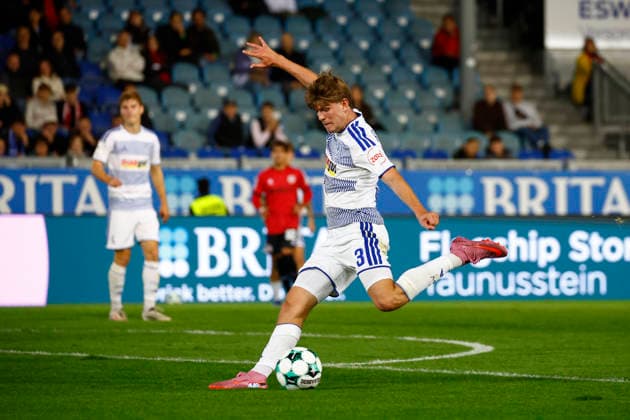September 20, 2026, xavx, Soccer 3rd Division, SV Wehen Wiesbaden vs. MSV Duisburg: Frederik Christensen (MSV Duisburg) scores the goal to make it 0–3 against Wiesbaden