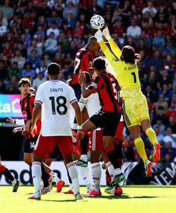 Alisson Becker of Liverpool punches clear. AFC Bournemouth v Liverpool, Premier League, Football, Vitality Stadium, Bournemouth, UK - 20 Sep 2026Bournemouth Vitality Stadium United Kingdom EDITORIAL USE ONLY No use with unauthorised audio, video, data, fixture lists, club league logos or live services. Online in-match use limited to 120 images, no video emulation. No use in betting, games or single club league player publications.  Copyright: xJamesxMarsh Shutterstockx 17160094cg