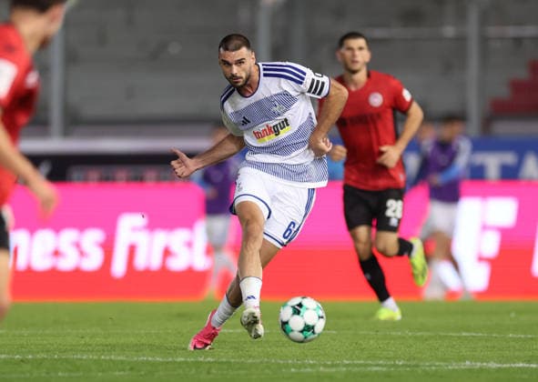 September 20, 2026, Soccer 3rd Division, SV Wehen Wiesbaden vs. MSV Duisburg, from left, Rasim Bulic (MSV Duisburg). DFL and DFB regulations prohibit any use of photographs as image sequences and or quasi-video. xdcx Copyright: HMBxMedia Claus
