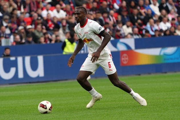 Leverkusen Soccer, Bundesliga Season 2026–2027: Bayer 04 Leverkusen vs. RB Leipzig, September 20, 2026, BayArena, Leverkusen; Ezechiel Banzuzi (RB Leipzig), Action, Still Image
