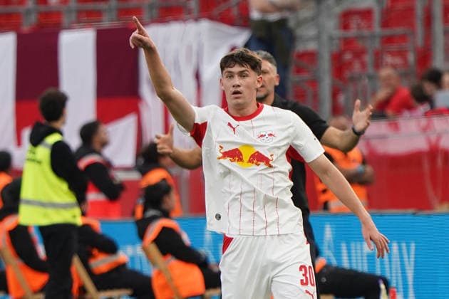 Leverkusen Soccer, Bundesliga Season 2026–2027: Bayer 04 Leverkusen vs. RB Leipzig, September 20, 2026, BayArena, Leverkusen; Andrija Maksimovic, RB Leipzig, Action, Still Image