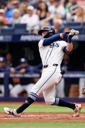 September 20, 2026, St. Petersburg, Florida, USA: Tampa Bay Rays second baseman Ben Williamson (15) flies out to Boston Red Sox center fielder Jarren Duran (16) during an MLB, Baseball Herren, USA game on September 20, 2026 at Tropicana Field. The Rays beat the Red Sox 5-1. MLB 2026: Tampa Bay Rays 5 : 1 Boston Red Sox  - ZUMAh180 20260920_zsp_h180_025 Copyright: xKimxHukarix