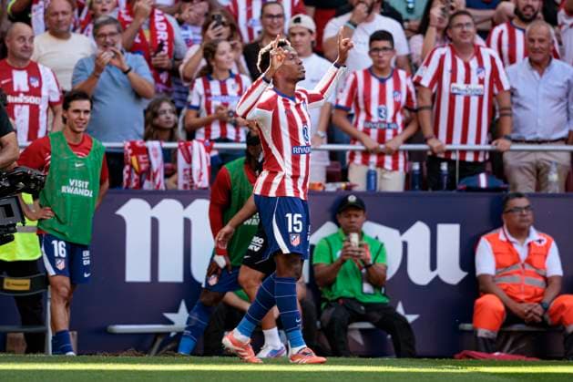 LaLiga EA SPORTS 2026 2027 - Atletico de Madrid and Real Madrid CF: Madrid, Spain - 20 Sep 2026 Jonathan David (Atletico de Madrid) seen in action celebrating after scoring goal during LaLiga EA SPORTS 2026 2027 game between teams of Atletico de Madrid and Real Madrid CF. Final Score: Atletico de Madrid 2-1 Real Madrid CF. Madrid Spain Copyright: xMaciejxRogowskix xSOPAxImagesx Maciej-Rogowski-1452373