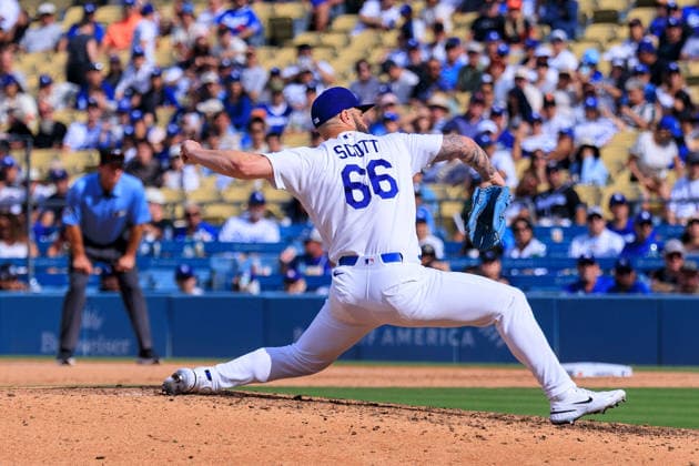 September 20, 2026, Los Angeles, California, USA: Relief pitcher, Tanner Scott 66 of the Los Angeles Dodgers during a regular-season MLB, Baseball Herren, USA game against the San Francisco Giants on Sunday September 20, 2026 at Dodger Stadium in Los Angeles, California. Dodgers defeat Giants, 3-1. JAVIER ROJAS PI Los Angeles USA - ZUMAp124 20260920_zaa_p124_092 Copyright: xJavierxRojasx