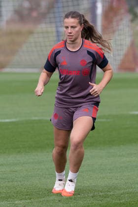 Sarah Mattner Trembleau, FC Bayern Munich Women, No. 11, FC Bayern Munich Women, Soccer, Google Pixel Women s Bundesliga, Final training session before the Champions League, 2026–2027 season, September 21, 2026. Photo: HMB Media, Franz Feiner Copyright: HMBxMedia FranzxFeiner