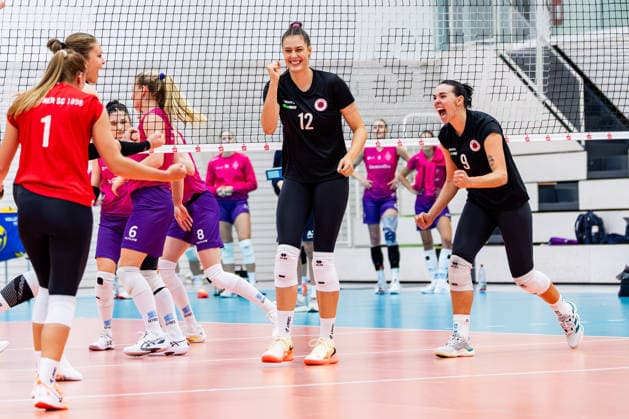 September 20, 2026, GER, Volleyball, Women, Funke Volley Cup, Season 26–27, Day 3 of the tournament, Dresdner SC Dresdner Sportclub 1898 KS DevelopRes Rzeszow Mette Marleen Pfeffer Dresdner Sportclub 1898 Dresdner SC, Maia Patricia Dvoracek Dresdner Sportclub 1898 Dresdner SC 99089 Erfurt Sports Hall, Rieths Sports Complex, Thuringia, Germany