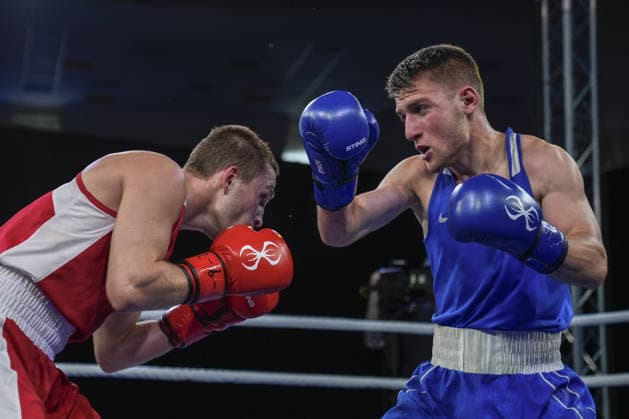 European Boxing Championships in Sofia SOFIA, BULGARIA - SEPTEMBER 21: Turkish boxer Mehmethan Cinar (blue) competes against Russian opponent Vsevolod Shumkov (red) during their men s 60kg match at the 2026 European Boxing Championships at Asics Arena in Sofia, Bulgaria, on September 21, 2026. Osmancan Gurdogan Anadolu Sofia Bulgaria. Editorial use only. Please get in touch for any other usage.  Copyright: x2026xAnadoluxOsmancanxGurdoganx