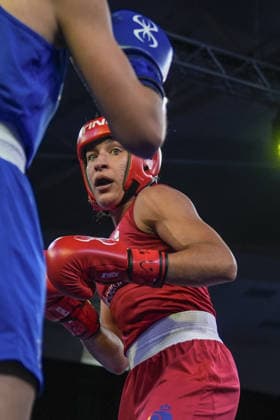 European Boxing Championships in Sofia SOFIA, BULGARIA - SEPTEMBER 21: Spanish boxer Laura Galano Lopez (red) competes against Dutch opponent Maud Van Der Toorn (blue) during their women s 60kg match at the 2026 European Boxing Championships at Asics Arena in Sofia, Bulgaria, on September 21, 2026. Osmancan Gurdogan Anadolu Sofia Bulgaria. Editorial use only. Please get in touch for any other usage.  Copyright: x2026xAnadoluxOsmancanxGurdoganx