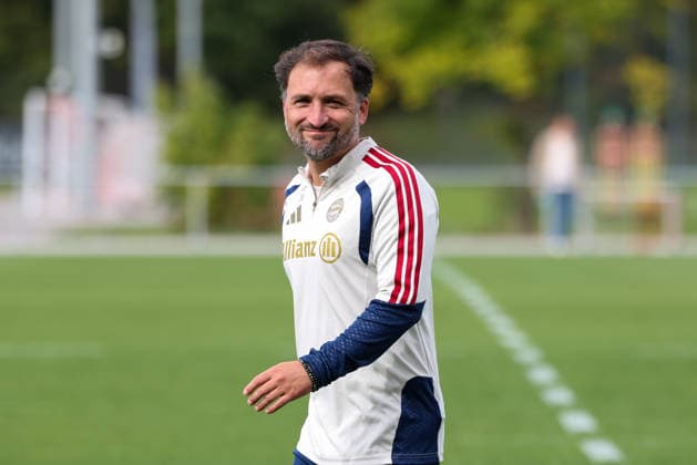 Jose Barcala, FC Bayern Munich, Head Coach, portrait, good spirits, emotions, joy, laughter, GER, FC Bayern Munich Women s Final Training Session, soccer, UEFA Women s Champions League, 2026–2027 season, September 21, 2026, GER, FC Bayern Munich Women s Final Training Session, Soccer, UEFA Women s Champions League, 2026–2027 Season, September 21, 2026, Munich Copyright: xEibner-Pressefoto JennixMaulx EP_JML