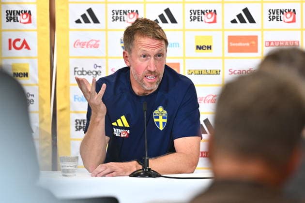 STOCKHOLM, SWEDEN 20260921 Sweden’s national team head coach Graham Potter during a press conference at Scandic Park as the men’s national team gathers in Stockholm ahead of the Nations League group stage STOCKHOLM, SWEDEN x10090x  Copyright: xClaudioxBresciani TTx PRESSTRÄFF INFÖR NATIONS LEAGUE