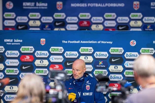 September 21, 2026: Stale Solbakken, head coach of the Norwegian national soccer team, during a press event on September 21, 2026 in Oslo Photo: Vegard Grott BILDBYRAN code VG VG0999 bbeng soccer football fotboll Nations League Norway press event press conference  Copyright: VEGARDxGRoTT BB260921VG003