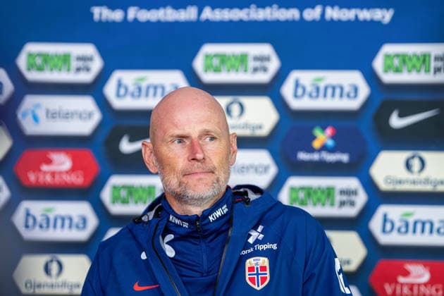 September 21, 2026: Stale Solbakken, head coach of the Norwegian national soccer team, during a press event on September 21, 2026 in Oslo Photo: Vegard Grott BILDBYRAN code VG VG0999 bbeng soccer football fotboll Nations League Norway press event press conference  Copyright: VEGARDxGRoTT BB260921VG005