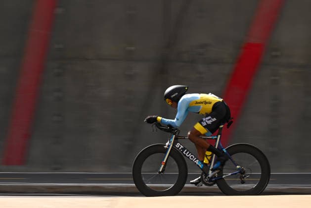 2026 UCI Road World Championships Picture by Chris Auld SWpix.com - 21 09 2026 - Cycling - 2026 UCI Road World Championships - MontrÃ al, Canada - Men Under-23 Individual Time Trial (ITT) - Denver Alphonse (Saint Lucia) Copyright: x xSWpix.comx(t axPhotographyxHubxLtd)xChrisxAuld SWpix.comx SWP-3521-0840