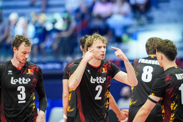 Belgium s Ferre Reggers reacts during the eight final match of the CEV Enel Eurovolley 2026, between Belgium and Czechia, at the Palavela in Turin, north west Italy - Monday, September 21, 2026. .  Copyright: xMarcoxAlpozzi LaPressex