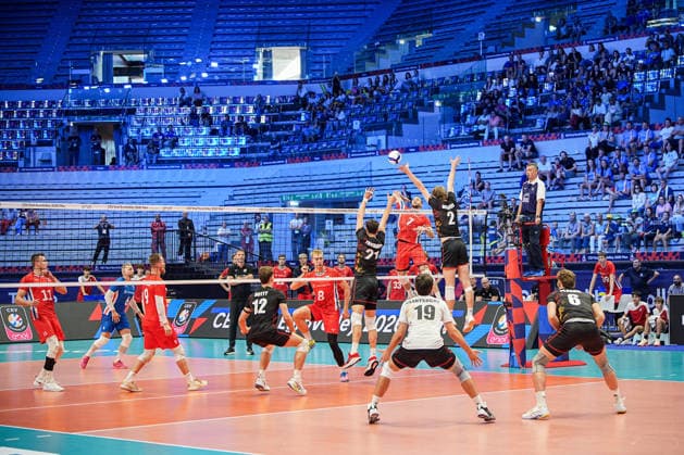 Czechia s Jiri Benda in action during the eight final match of the CEV Enel Eurovolley 2026, between Belgium and Czechia, at the Palavela in Turin, north west Italy - Monday, September 21, 2026. .  Copyright: xMarcoxAlpozzi LaPressex
