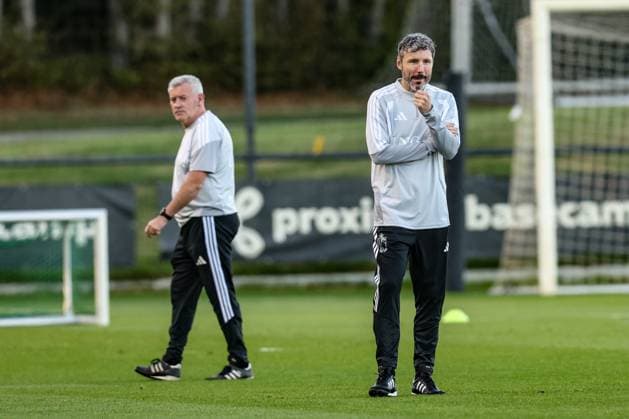 Belgium s head coach Mark van Bommel pictured during a training session of the Red Devils, the Belgian national soccer team, at the national training center in Tubize, Monday 21 September 2026. The team is preparing for fixtures in the UEFA Nations League competition. BRUNOxFAHY  x187324857x