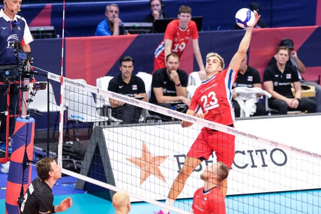 Belgium vs Czechia at Final Eight of the CEV Enel EuroVolley 2026 Men at PalaVela in Turin, Italy Patrik Indra of Czechia during the Belgium vs Czechia match at Final Eight of the CEV Enel EuroVolley 2026 Men at PalaVela in Turin, Italy, on September 21, 2026. Belgium wins the match against Czechia with a score 3-1., Credit:Davide Di Lalla Unicode Images Davide Di Lalla Avalon Italy, Turin, PalaVela  Copyright: xDavidexDixLalla UnicodexImagesx xDavidexDixLallax xAvalonx 1137089987